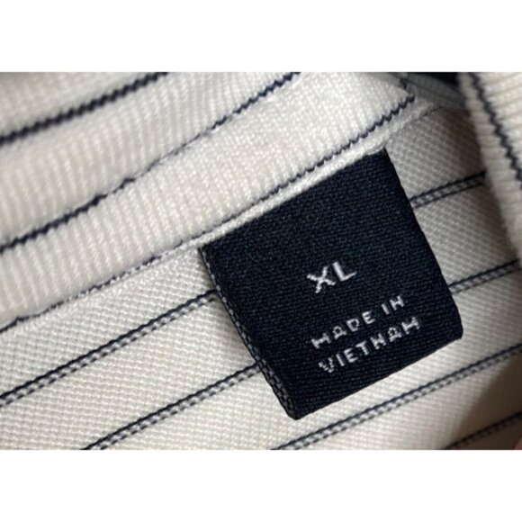 DUNNING GOLF MEN'S BLACK & WHITE STRIPE PERFORMANCE POLO SHIRT SZ XL - Picture 6 of 6